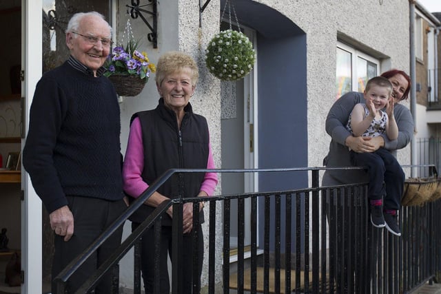 William and Betty McKendrick with neighbours Cameron and Vicky McIntyre
