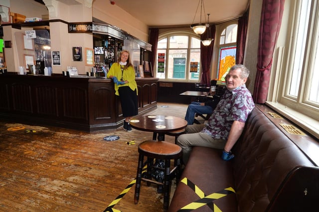Open for business...Angie Denison and Mark Harrald of the Nags Head in Market Harborough.