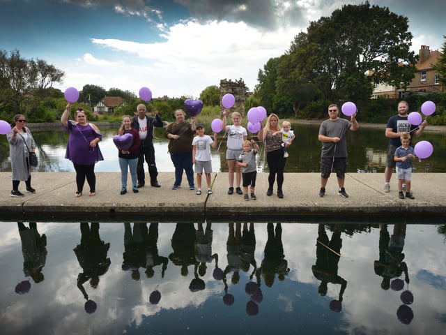 Release of balloons in memory of Kayleigh Hanks in Egerton Park, Bexhill SUS-200721-130649001