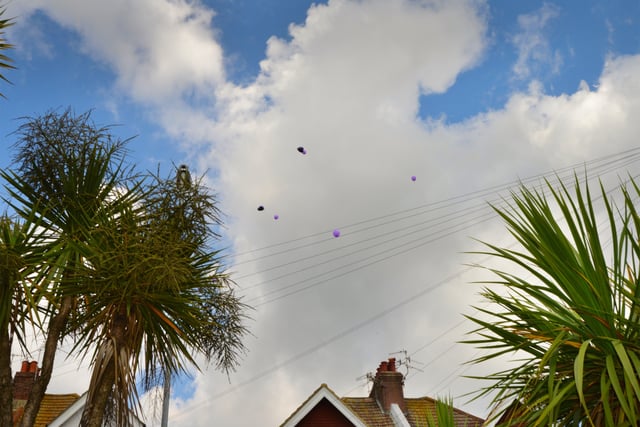 Release of balloons in memory of Kayleigh Hanks in Egerton Park, Bexhill SUS-200721-130859001