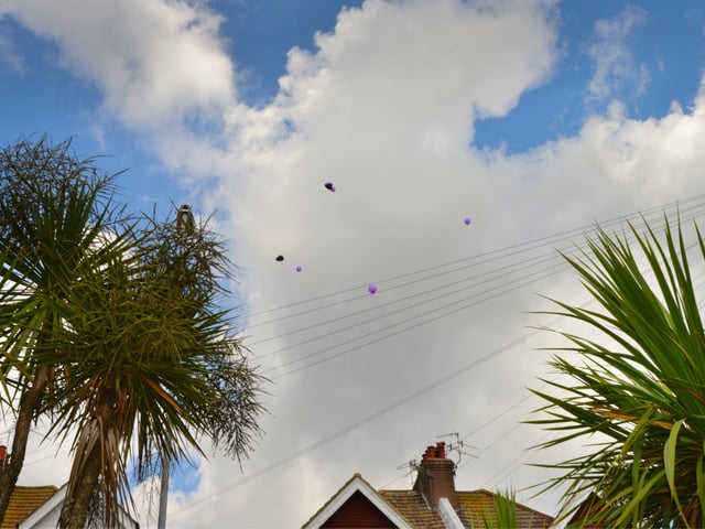 Release of balloons in memory of Kayleigh Hanks in Egerton Park, Bexhill SUS-200721-130859001