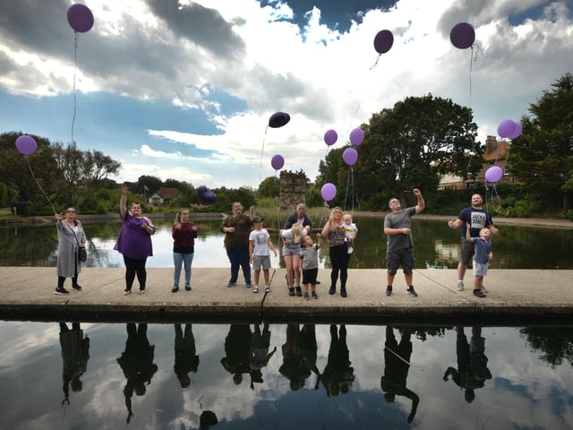 Release of balloons in memory of Kayleigh Hanks in Egerton Park, Bexhill SUS-200721-130947001