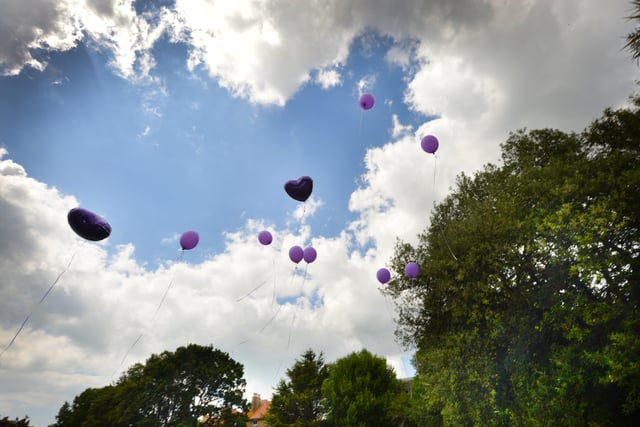 Release of balloons in memory of Kayleigh Hanks in Egerton Park, Bexhill SUS-200721-131004001