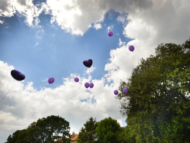 Release of balloons in memory of Kayleigh Hanks in Egerton Park, Bexhill SUS-200721-131004001