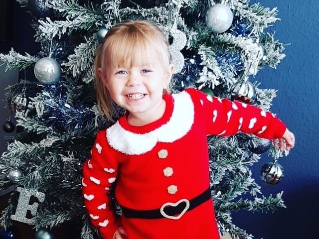 Someone is ready for Christmas! This image was sent in by Beth James.