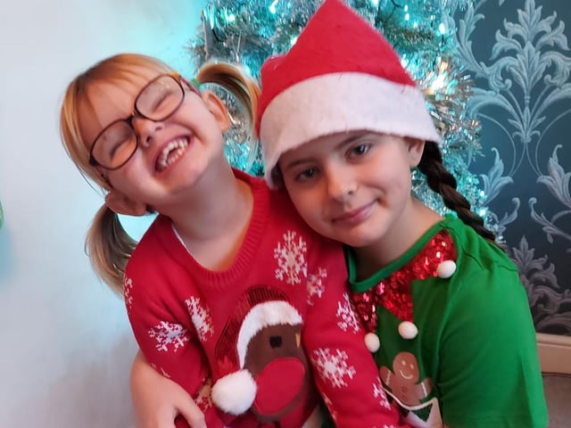 Scarlett, aged 3, pictured with Darcy, aged 10. This picture was sent in by Leanne Crawford.
