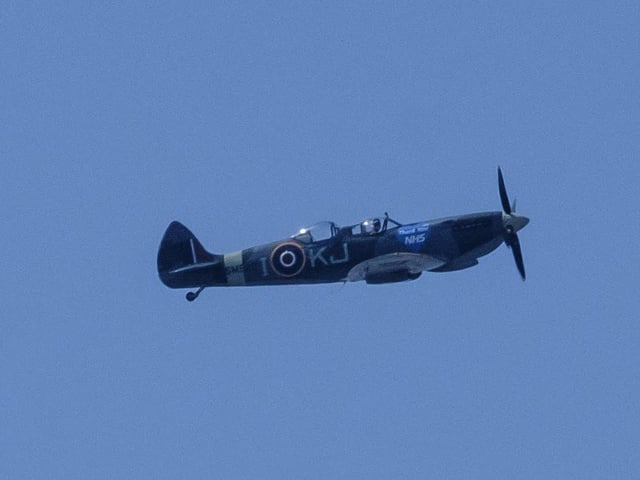 Care for Veterans residents in Worthing were honoured with a Spitfire flypast on VE Day. Picture: Peter Pollack