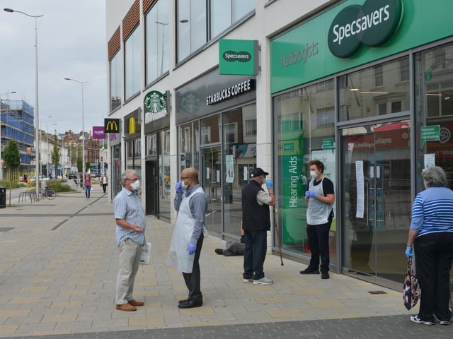 Outside Specsavers in Terminus Road