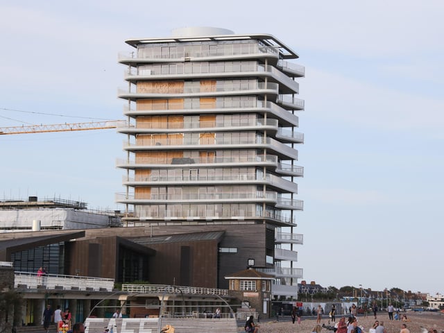 The Bayside Apartments on Worthing seafront are taking shape