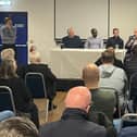 Iain McInnes talks to the crowd in the Victory Lounge / Picture: Neil Allen