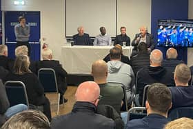 Iain McInnes talks to the crowd in the Victory Lounge / Picture: Neil Allen