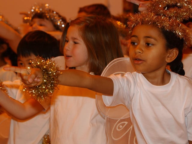 Pupils at Heritage Park Primary School (Park Farm) perform their Nativity Play.
