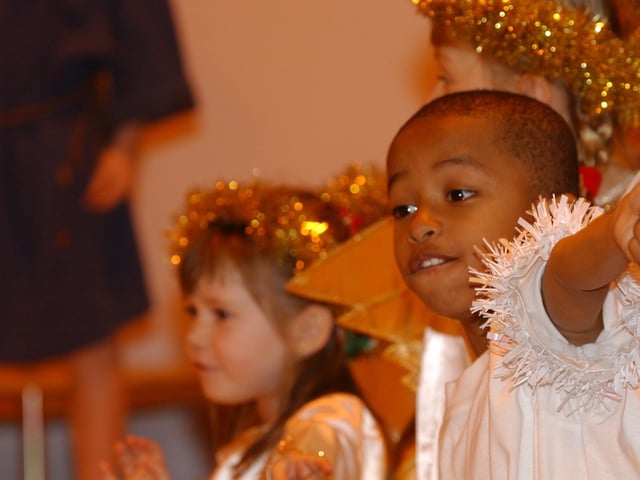 Pupils at Heritage Park Primary School (Park Farm) perform their Nativity Play.