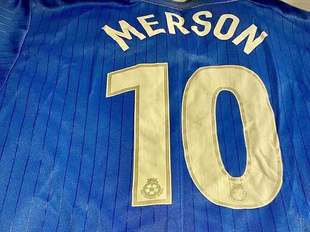 A signed Paul Merson shirt - owned by Paul Sexstone, who's among those to vote Merse their favourite Pompey midfielder of all-time