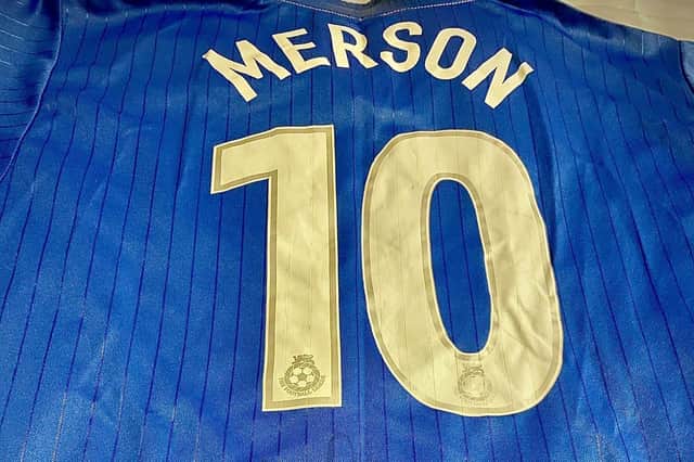 A signed Paul Merson shirt - owned by Paul Sexstone, who's among those to vote Merse their favourite Pompey midfielder of all-time