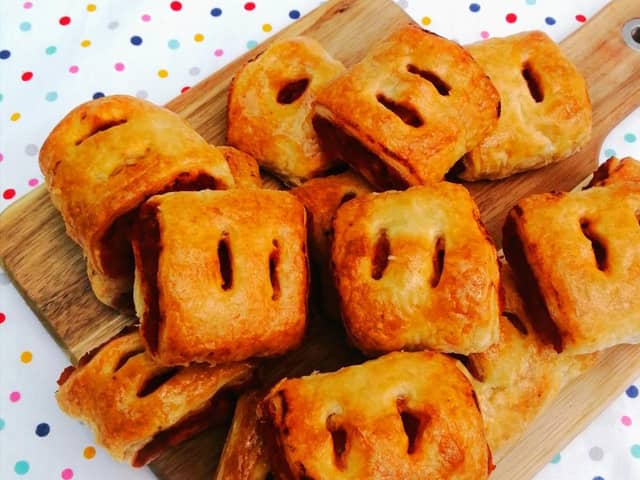 Karen’s vegan samosa rolls are filled with chickpea and potato curry