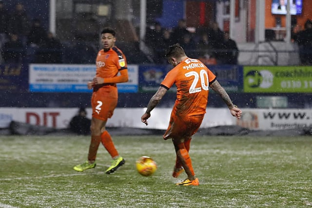 At a snowy Kenilworth Road and up against one of their main promotion rivals, Luton took the lead twice through James Collins only to be pegged back. George Moncur curled home a superb free kick with four minutes left to secure victory.