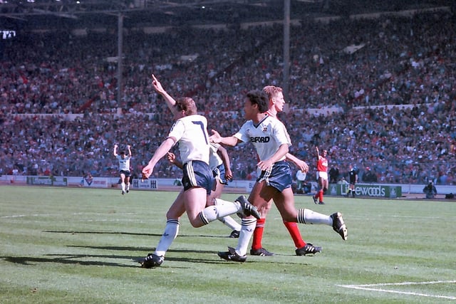 Luton lifted the Littlewoods Cup with a stunning victory over Arsenal at Wembley. Brian Stein put Town in front, before the Gunners led 2-1. Andy Dibble saved Nigel Winterburn's penalty as Danny Wilson made it 2-2, Stein with the winner.