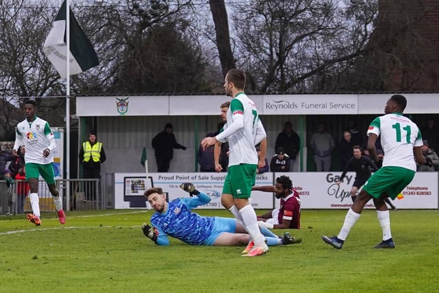 Action and goal celebrations from the Rocks' 2-0 win over Potters Bar in the Isthmian premier division at Nyewood Lane / Pictures: Lyn Phillips and Trevor Staff