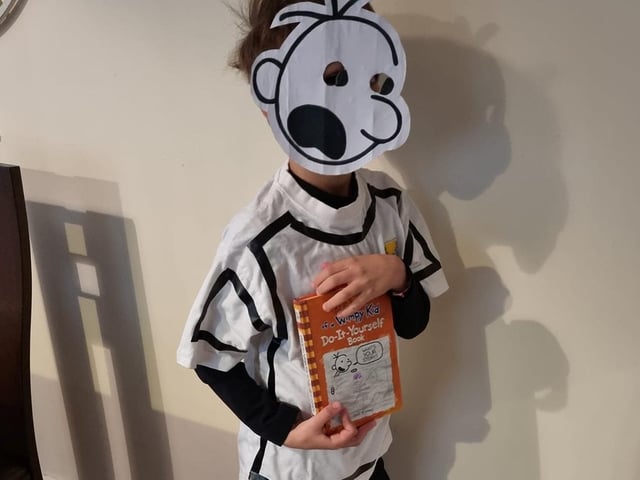 Dario, 7, as the Wimpy Kid
