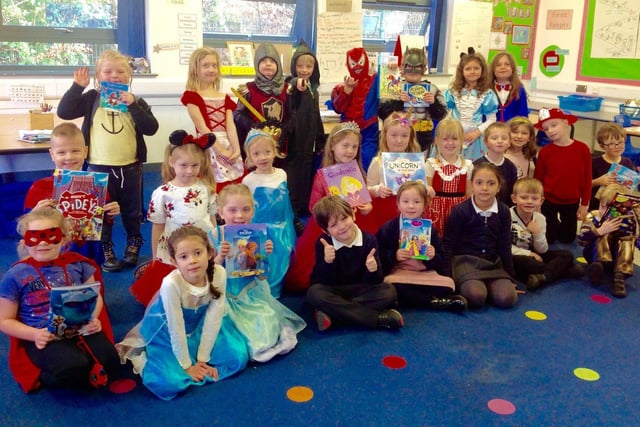 Park Academy's Squirrels class show off their colourful costumes.