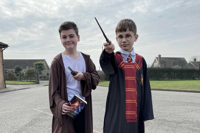 Have no fear - Harry Potter and a Jedi are here. Pupils at Giles Academy don costumes of their favourite characters