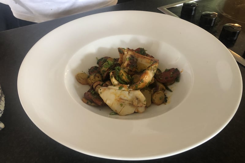 Cuttlefish with chorizo, new potatoes, dill and samphire
