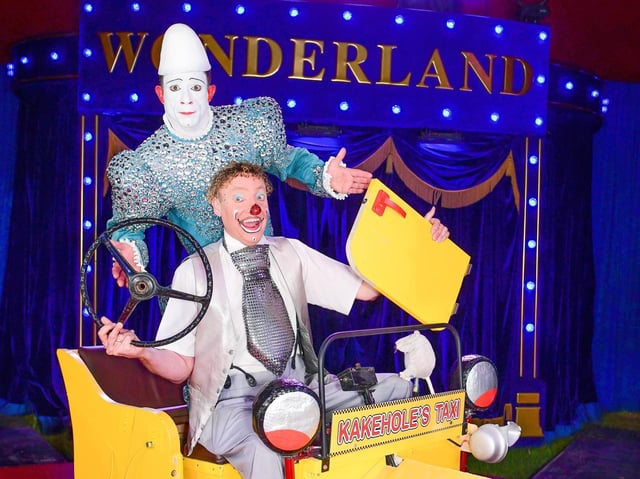 Award winning clowns Kakehole and Popol.