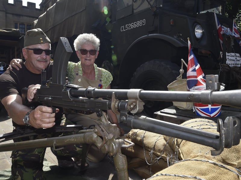 Armed Forces Day parade and inspection at the City Centre. Paul and Helen Hemmings with their militaria EMN-190629-232557009