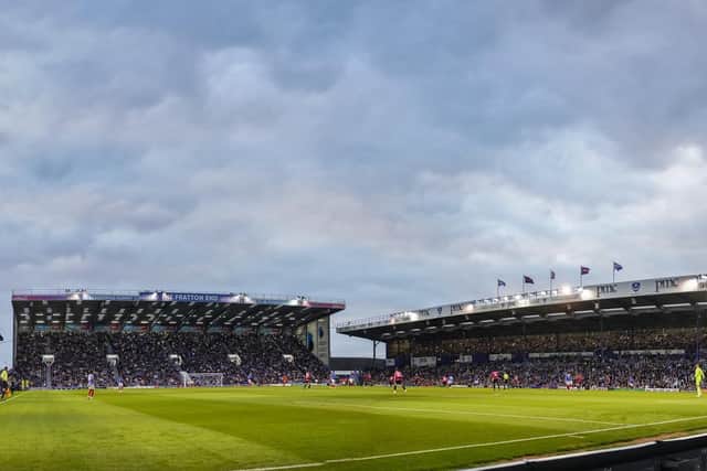 What a glorious sight ... Pompey fans back in their rightful Fratton Park places / Picture: Jason Brown