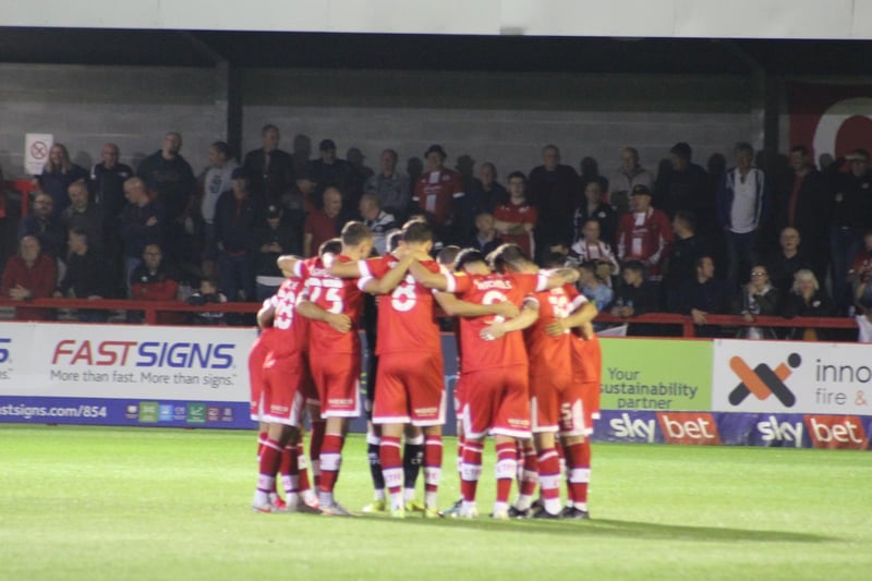 Reds players before the agme