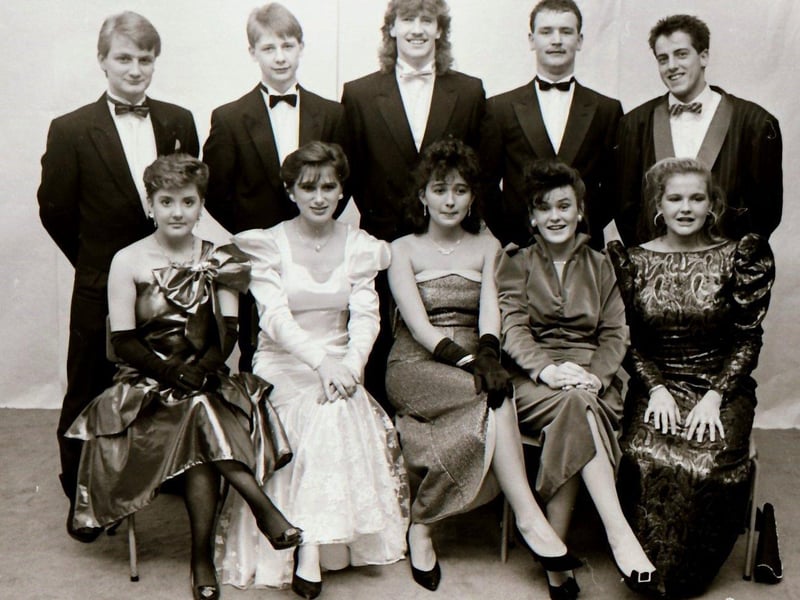 Seated are Isobel Hickey, Helena Clifford, Aisling Herron, Paula McCloskey and Tonya Duddy. At back are Gavin Brown, Adrian Hickey, Kevin Moore, Anthony McIntyre and Declan McLaughlin.
