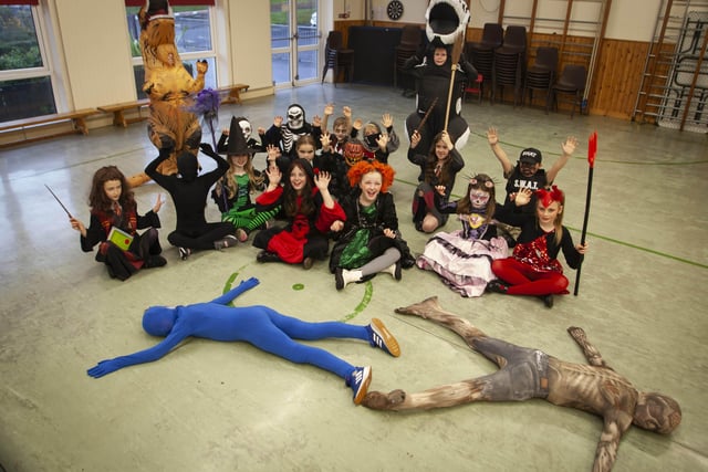 Miss McGurrenâ€TMs P5 class get into the Halloween spirit on Wednesday morning.