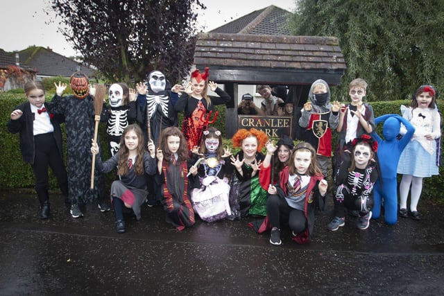 Some of Hollybush PS P5s head off to visit Cranlee Park in their Halloween Festivities on Wednesday.