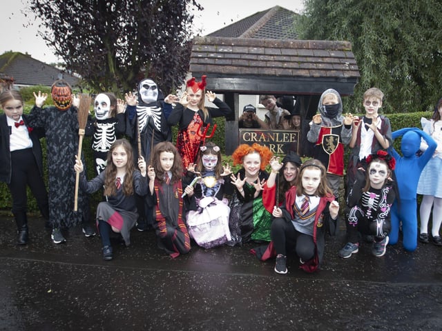 Some of Hollybush PS P5s head off to visit Cranlee Park in their Halloween Festivities on Wednesday.