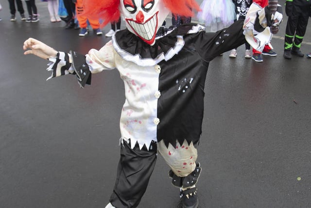Another of the Scary Clowns on view at Hollybush PS Halloween Parade on Wednesday.