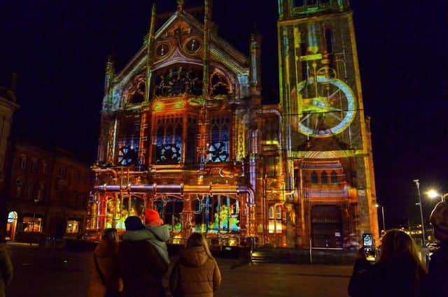Derry’s Illuminate Festival A Whole New Era at Guildhall Square.  DER2207GS – 016