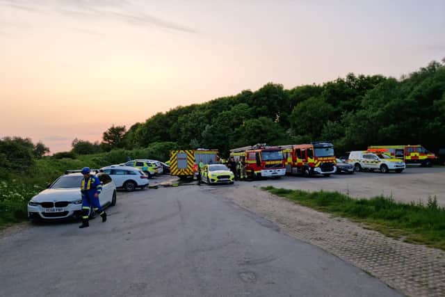 Three young boys were able to free themselves from the mud close to Broadmarsh Coastal Park off Harts Farm Way in Havant on May 22. Pic Stuart Vaizey