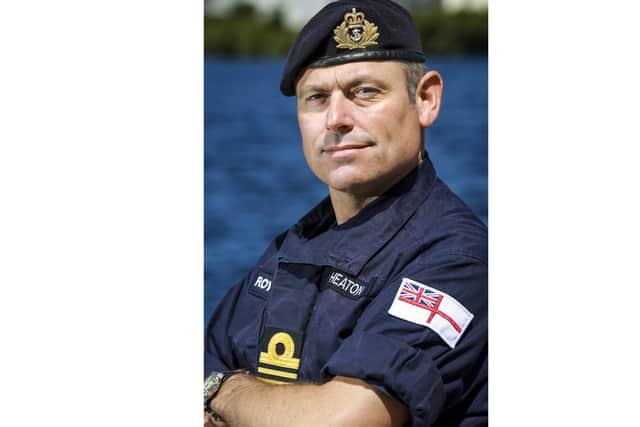Pictured:  Lieutenant Commander Sean 'Central' Heaton at Horsea Island.  Photo's taken to accompany an article in the Londonist.

LIEUTENANT COMMANDER SEAN HEATON LONDONIST PORTRAIT

Today 21 Jun 18, Lieutenant Commander Sean 'Central' Heaton had his portrait taken at the Southern Diving Unit at Horsea Island to accompany an article in the Londonist.

The Southern Diving Group is comprised of two Area Clearance Diving Units. Southern Diving Unit One (SDU1) is located in Plymouth and SDU2 located in Portsmouth.