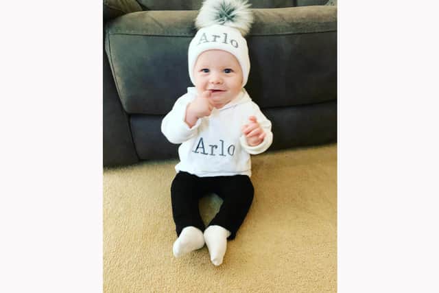 The couple, along with their 10-month-old baby Arlo, are staying at a family member's house as a support-bubble.