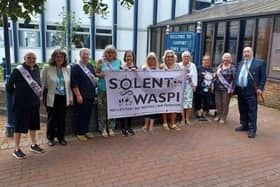 WASPI campaigners outside the Gosport Town Hall