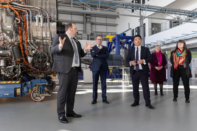 Alan Mak MP (centre) at Cranfield University