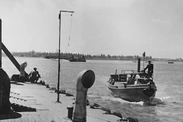 The Hayling Ferry arrives at its pontoon at Eastney in 1953. Picture: Tony Thatcher collection