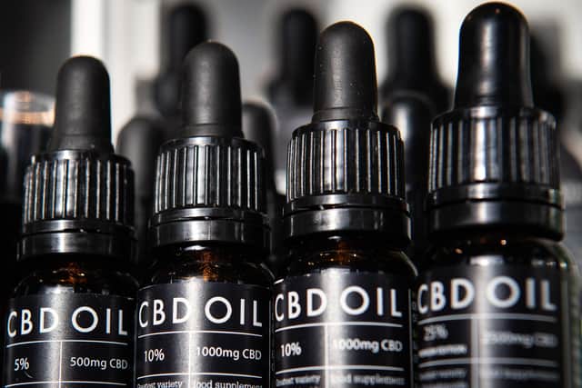 A row of bottles of CBD oil. Picture: Leon Neal/Getty Images