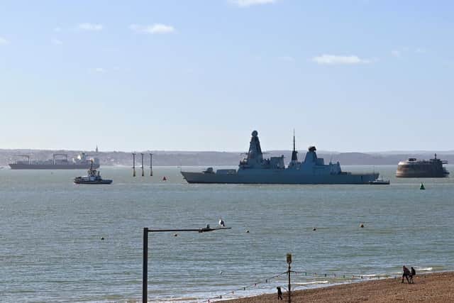 HMS Diamond leaving Portsmouth 25th February 2022 taken by Nick Silk