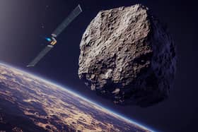 DART Asteroid Deflection Test Mission. This image elements furnished by NASA. 3d rendering.
