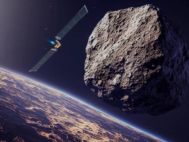 DART Asteroid Deflection Test Mission. This image elements furnished by NASA. 3d rendering.
