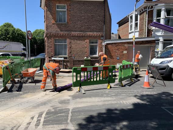 CityFibre workers installing fibre network connections in Frensham Road, Southsea, on May 29. Picture: Ben Fishwick