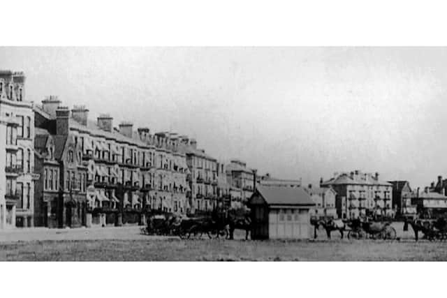 Long before the combustion engine here we see horse-drawn vehicles along Clarence Parade, Southsea, about 1890.