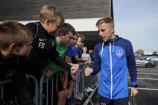Pompey midfielder Joe Morrell heads off for the World Cup with Wales after Saturday's trip to Morecambe
